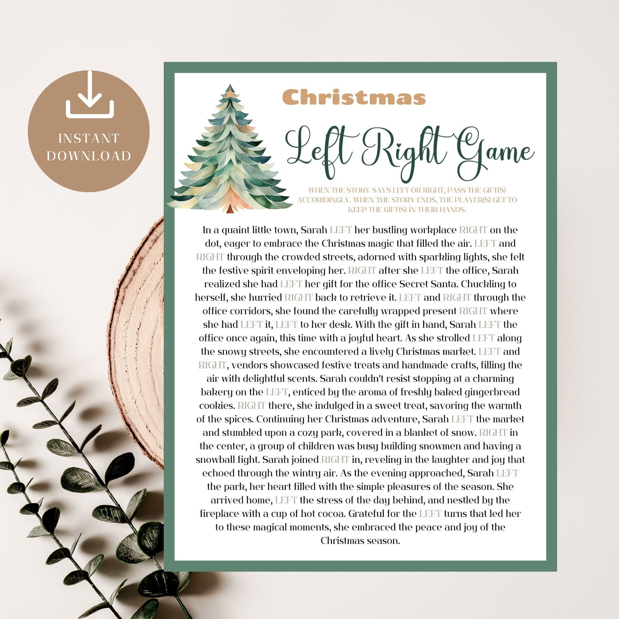 Christmas Left Right Game, Elf Left Right Funny Story Pass the Gift  Exchange Game, Christmas Reunion Party Activity Gift Swap Icebreaker