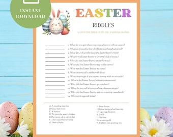 Easter Games For Teens, Riddles & Jokes, Fun Spring Activity for Kids Adults Seniors, Family Time, Easy DIY Printable, Instant Download