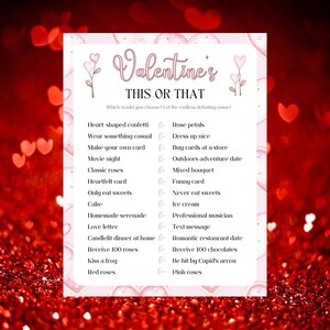 Valentine's Day Game, Would You Rather This or That, V Day Activity ...