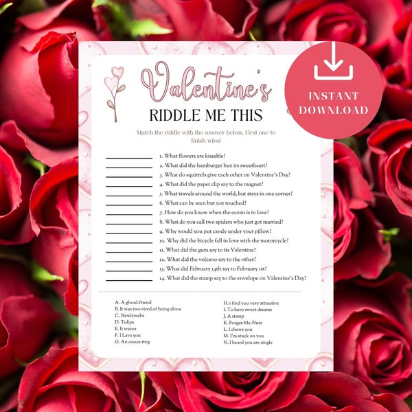 Valentines Riddles, Valentine's Day Party Game Printable, Riddle Me This, V Day Last Minute Idea, Quiz Adults, Funny Jokes, Fun Classroom