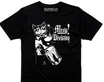 Meow Division T-shirt goth darkwave cat lover gift Man Woman Sweater Long V-neck Taddler Baby