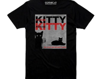 The Jesus and Meowy Chain "Pyscho Kitty" Tshirt T shirt Tank Long Sleeve Sweater Hoodie Tote Bag Pillow Man Woman cat lover Gothicat