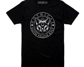 Gothicat Kvlt Tshirt T shirt Tank Long Sleeve Sweater Hoodie Tote Bag Pillow Man Woman Cat