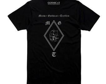 Meow Gotik Treffen Tshirt T shirt Tank Long Sleeve Sweater Hoodie Tote Bag Pillow Man Woman cat lover Gothicat