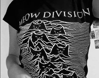 Meow Division - T-Shirt Mann Frau Pullover Langer V-Ausschnitt Taddler Baby
