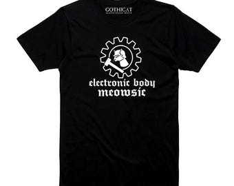 Electronic Body Meowsic Tshirt T shirt Tank Long Sleeve Sweater Hoodie Tote Bag Pillow Man Woman Cat
