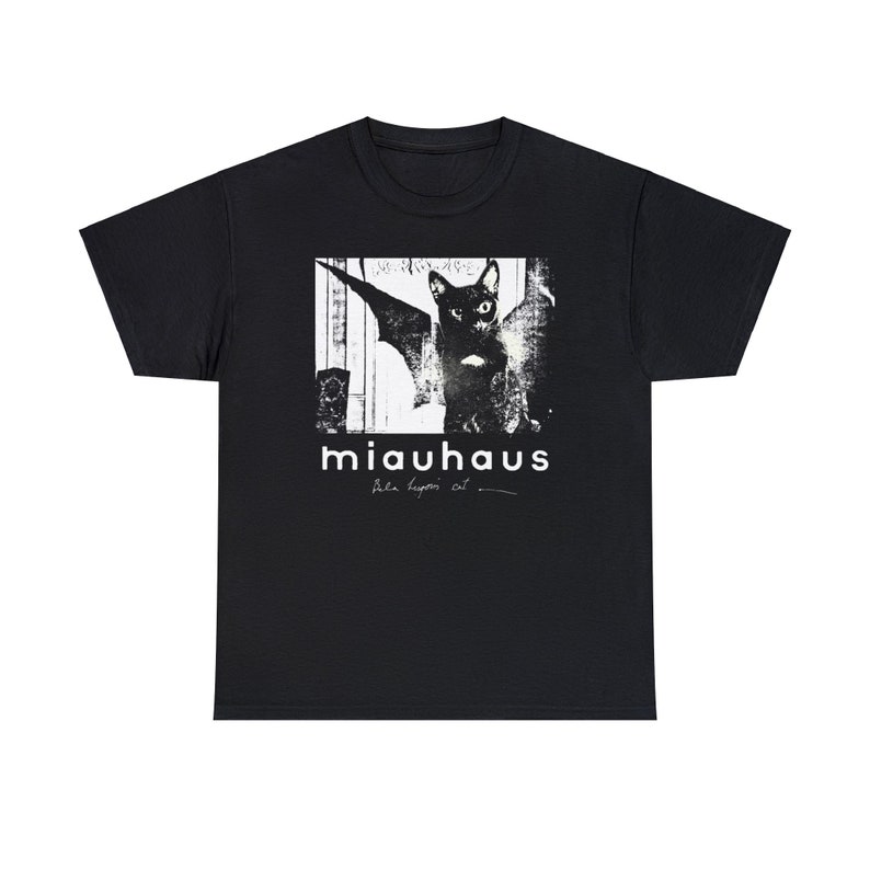 Miauhaus "Bela Lugosi's Cat" Darkwave Goth Postpunk Bauhaus T-Shirt Mann Frau Pullover Langer V-Ausschnitt Taddler Baby Bild 4