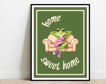 Lámina artística "Hogar, dulce hogar": Cartel familiar alegre (descarga digital)