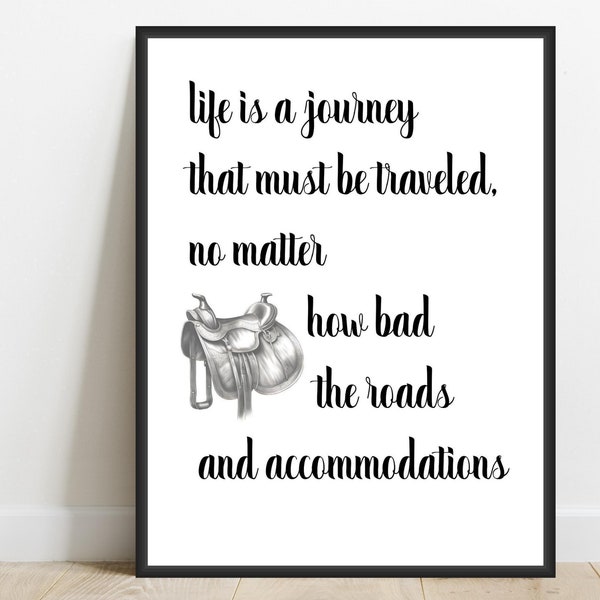 Life is a Journey, Inspirational Quote Art Print, Office Home Minimalist Wall Decor Poster, Printable Digital Download