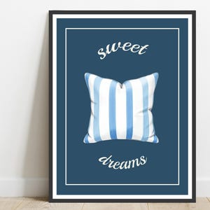 Sweet Dreams | Calm - Cool House Warming Art Print | Coquette Home Bedroom Wall Decor | Positive Affirmation | Printable Digital Download