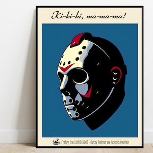 Friday the 13th Jason Voorhees Art Print | Horror Icons Retro Pop-Art Poster | Home Office Bar Cafe Wall Desk Decor | Digital Download