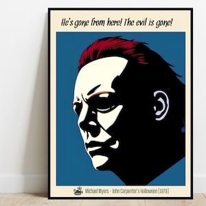 Halloween 1978 Michael Myers Art Print | Horror Icons Retro Pop-Art Poster | Home Office Bar Cafe Wall Desk Decor | Digital Download