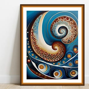 Nautilus Shell Abstract Art Print, Decorative Fancy Artwork, Contemporary Wall Art Home Decor, Printable Digital Download