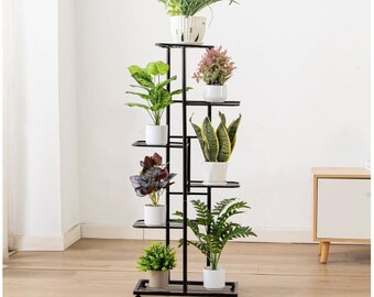 Support pour plante en métal à plusieurs niveaux fait main | Support pour plantes d'intérieur | Porte-plante| plante haute | Présentoir | Étagère pour plantes | Cadeau pour amoureux des plantes