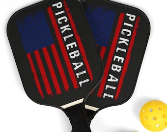 American Flag Pickleball Paddle Set: Patriotic Sports Gift with Bag