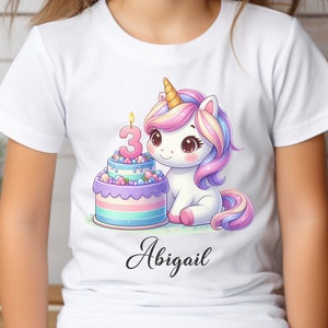 Personalized Girls Unicorn Shirt, Custom Floral Unicorn Toddler Shirt - Custom Name Birthday Girls Shirt, Birthday Shirt