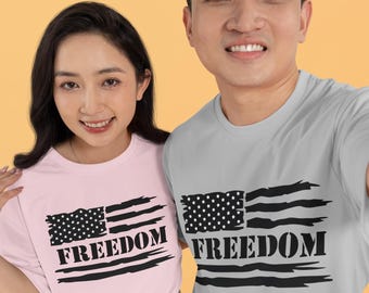 Patriotic Freedom Tee, 4th of July Shirt, Freedom T-Shirt, USA Flag Top, Independence Day Apparel