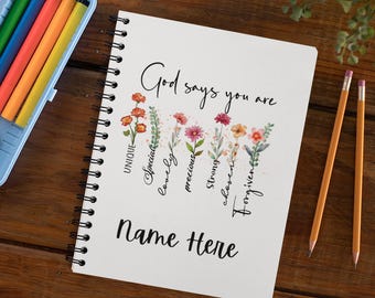 Personalized Prayer Journal: Floral Christian Spiral Notebook