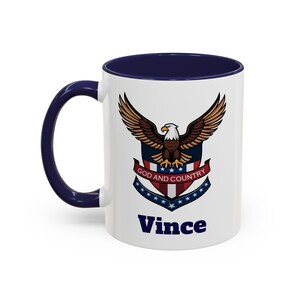 Patriotic Eagle Mug: Custom Name, Veteran Gift