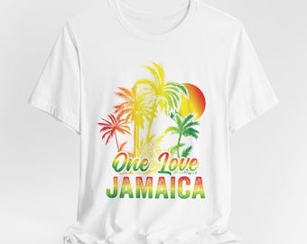 One Love Jamaica T-Shirt: Heart & Flag Pride Tee