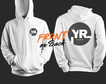 Custom Logo Hoodie: Business Brand Design, Front & Back