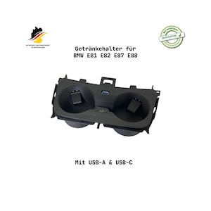 E81 E82 E87 E88 Dryckeshållare / Mugghållare / Mugghållare Mittkonsol USB-A&C