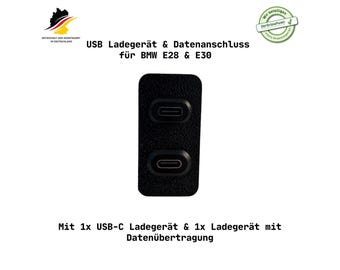 Caricabatterie USB-C BMW E28 E30 (1x funzione di ricarica + 1x con trasferimento dati)