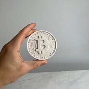 Bitcoin Marble Currency Sculpture Crypto Sculpture, Trader Decoration, Art, Handmade, Trading, Trader Gift image 2