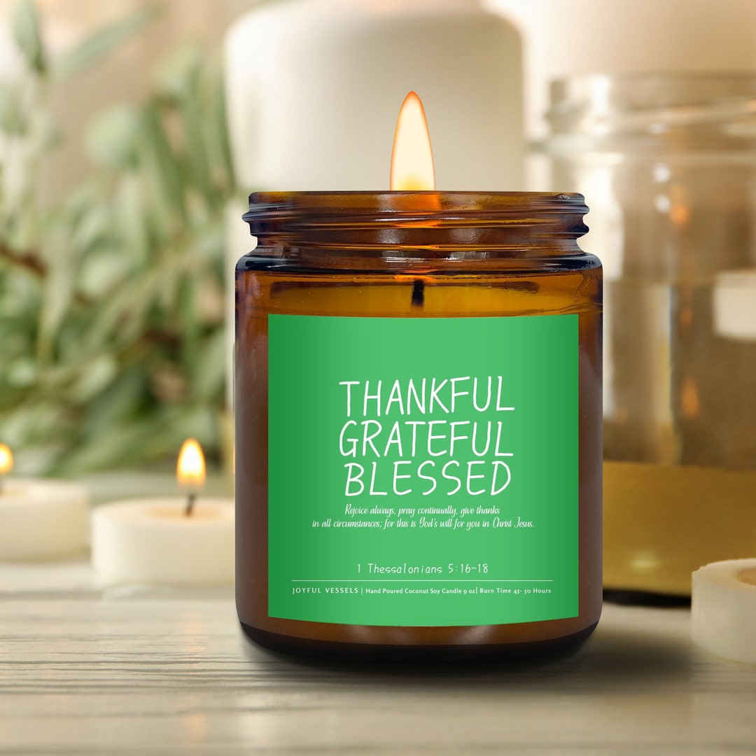 Thankful Bible Verse Candle 4 Oz 1 Thanksgiving Candles for Etsy