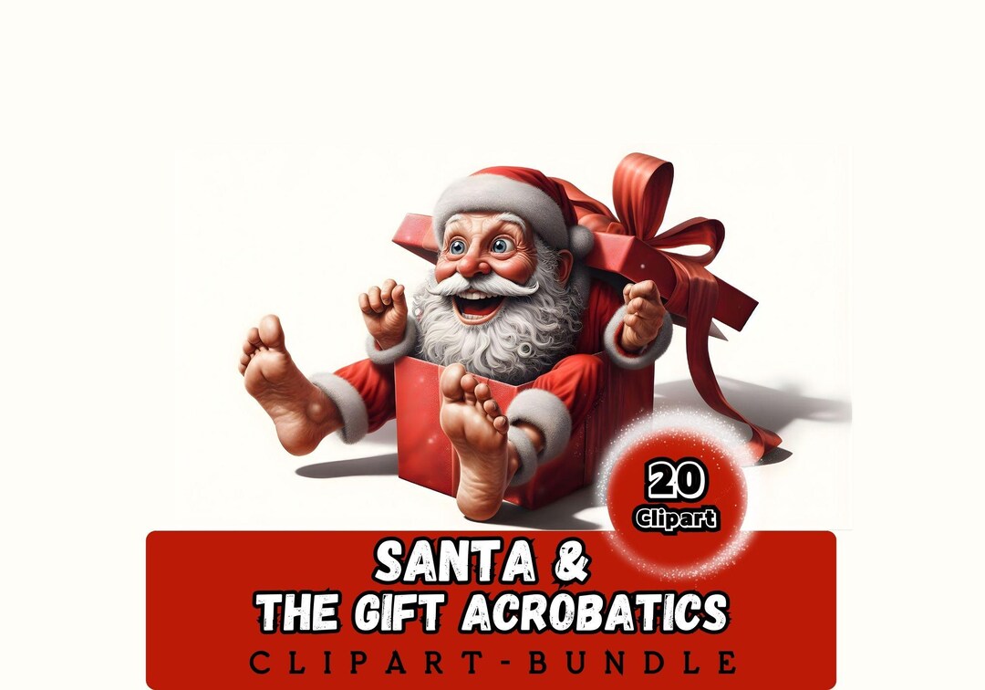 Gift Alert From Santa! 20 Crazy Santa Claus Cliparts | Instant Download ...