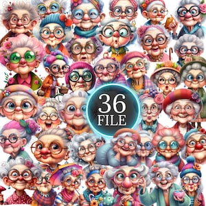 nonne divertenti e stravaganti, clipart, creazione di carta digitale, download immediato, clipart stampabile, 300 dpi, JPG, PNG, JPG di alta qualità, carine