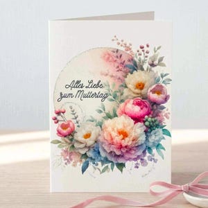 20 cartões florais para o Dia das Mães para imprimir | Download digital | JPG minimalista | Flores em aquarela | Feliz Dia das Mães | Mamãe