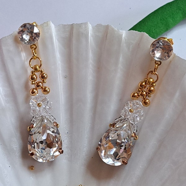 Boucles d'oreilles diamant doré