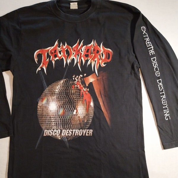 TANKARD - 1999 - Disco Destroyer Tour Rare Vintage Shirt from the 90's -long sleeve - 77cm x 53cm - Original T shirt - XL