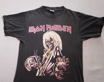 IRON MAIDEN tröja Sällsynt vintage multi album art tröja från 90-talet - 65 cm x 47 cm - S Judas Priest Megadeth Van Halen Led Zeppelin Motorhead