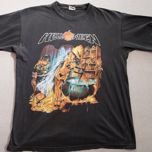 HELLOWEEN Rare Vintage Better than raw album shirt from 1998 - 67cm x 54cm - Original Music Graphic T shirt - M - witch judas priest thrash