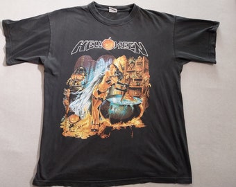 HELLOWEEN Rare Vintage Better than raw album shirt from 1998 - 67cm x 54cm - Original Music Graphic T shirt - M - witch judas priest thrash