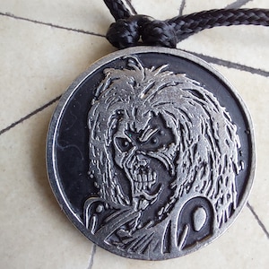 IRON MAIDEN Killers Eddie Rare vintage metal necklace pendant from the 90&#39;s judas priest megadeth metallica van halen led zeppelin heavy