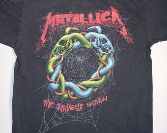 90s LICA THE STRUGGLE WITHIN tシャツ　L Vintage 90's Metallica The Struggle Within Thrashed Band T