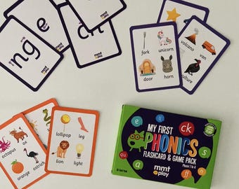 My First Phonics Flashcards: Help Learn Letters, Sounds, Reading Cards (Phase 1-4)
