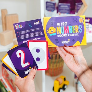 1 Jahre+ Meine Ersten Zahlen Karteikarten von MMT Play. Kinder Flash-Karten. Spielaktivitäten für Kleinkinder. Kleinkindentwicklung.