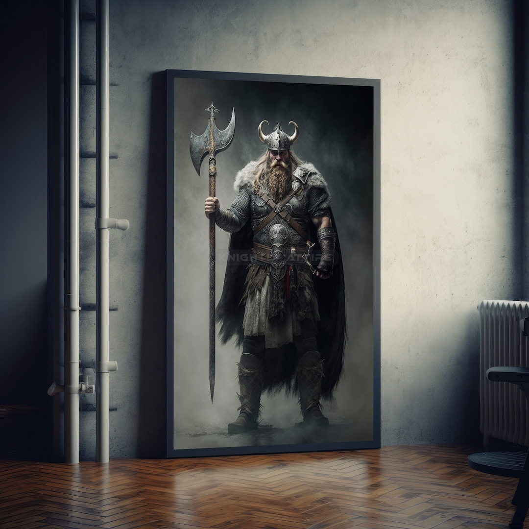Viking Warrior Wall Art Medieval Downloadable Digital Art Etsy