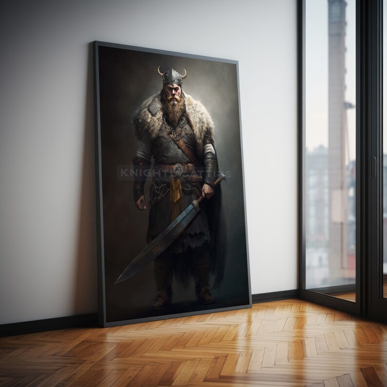 Viking Warrior Wall Art Medieval Downloadable Digital Art Etsy
