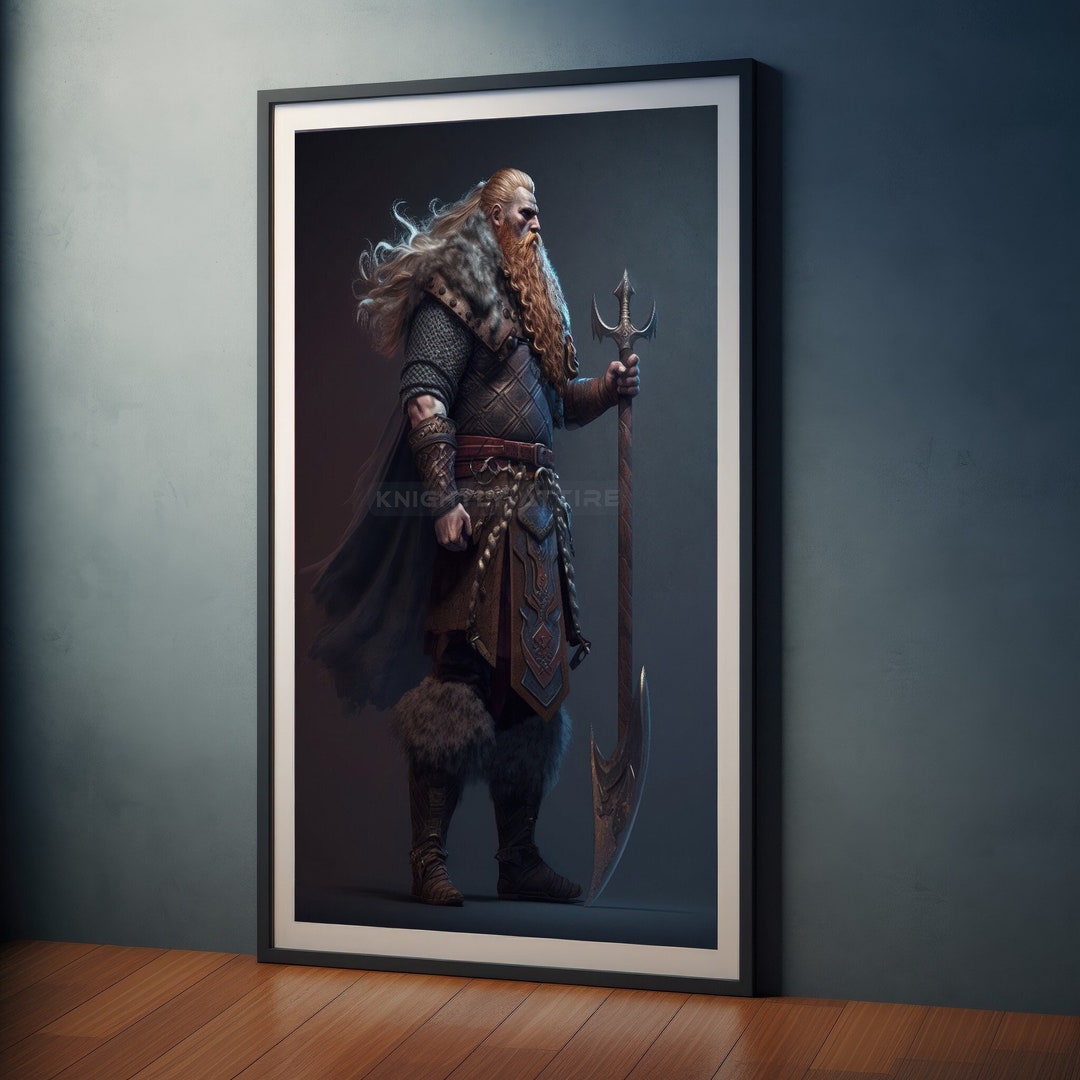 Viking Warrior Wall Art Medieval Downloadable Digital Art Etsy