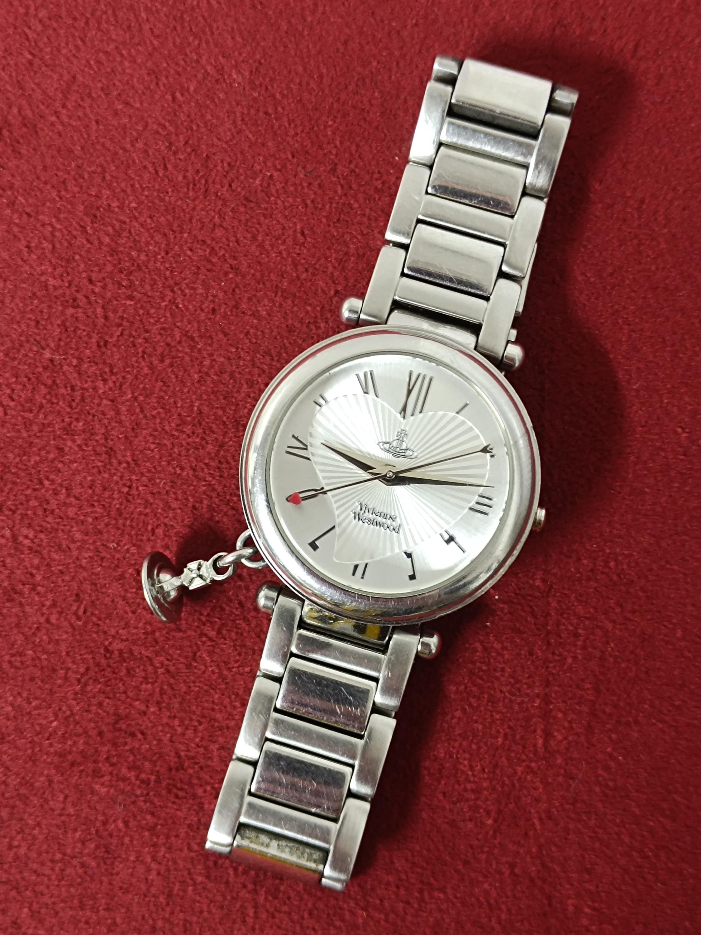 Rare Vivian Westwood gunmetal charm watch Vivienne Westwood watch with mini orb 3d charm, all  main image 4