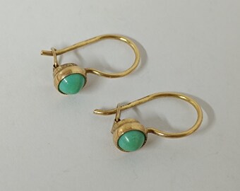 vintage earrings silver 925, gold plated and with turquoise, jewelry