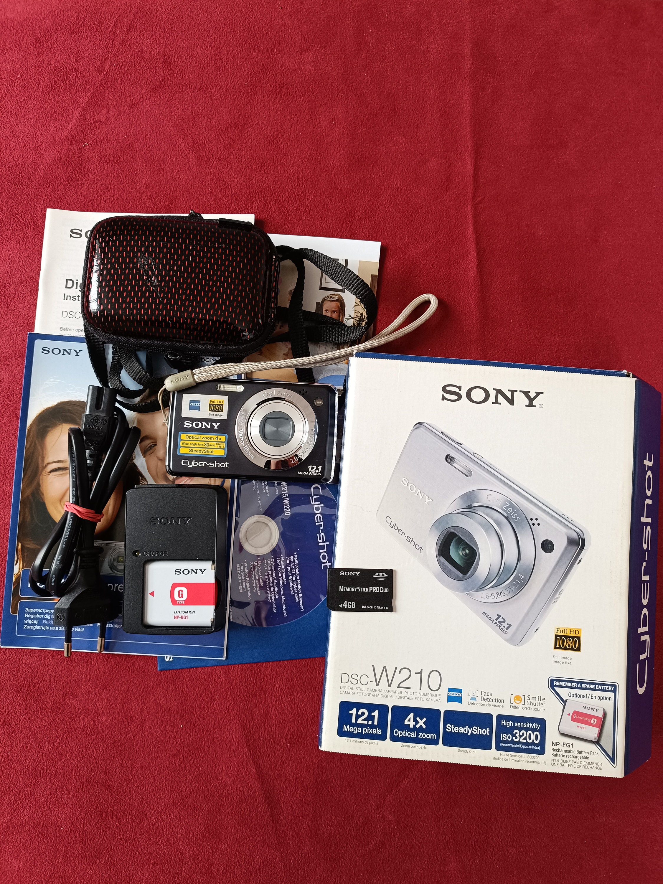 Sony Cybershot DSCW170/R 10.1MP Digital Camera with 5x Optical Zoom with  Super Steady Shot (Red)