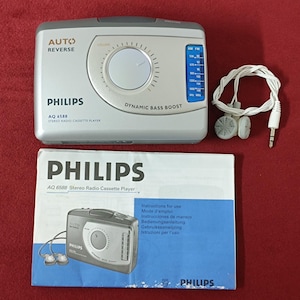 vintage cassette player, stereo, Philips AQ 6588, working player