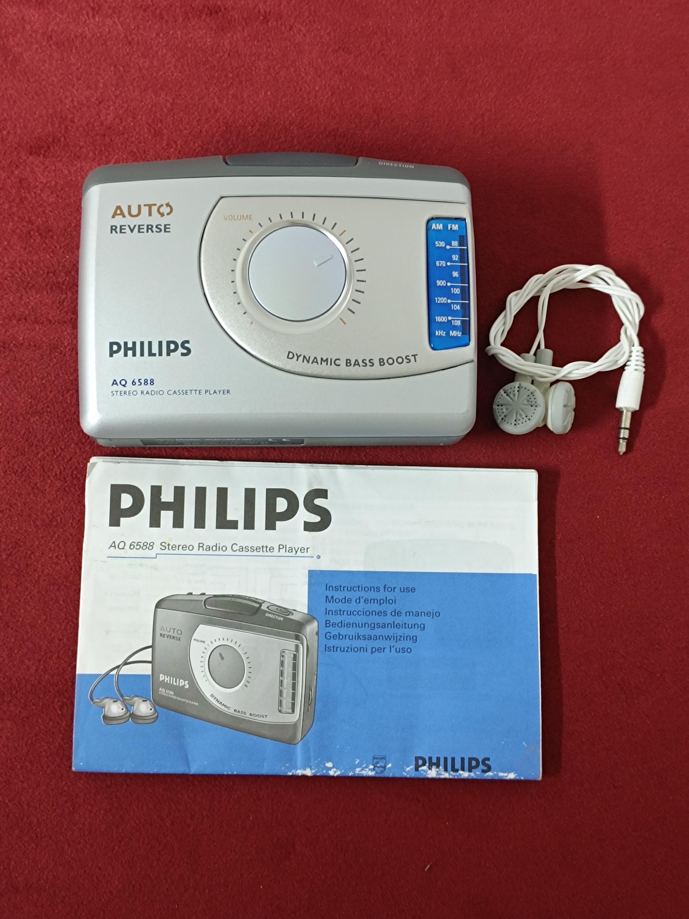 Vintage Cassette Player, Stereo, Philips AQ 6588, Working Player
