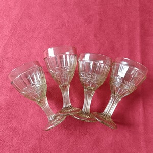 Vintage shot glasses of the USSR, Soviet shot glass, 4 pcs.